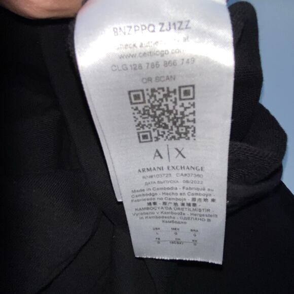 Armani Exchange Black Sweatpants With Gold Embroidered Logo SZ LARGE - Picture 13 of 15